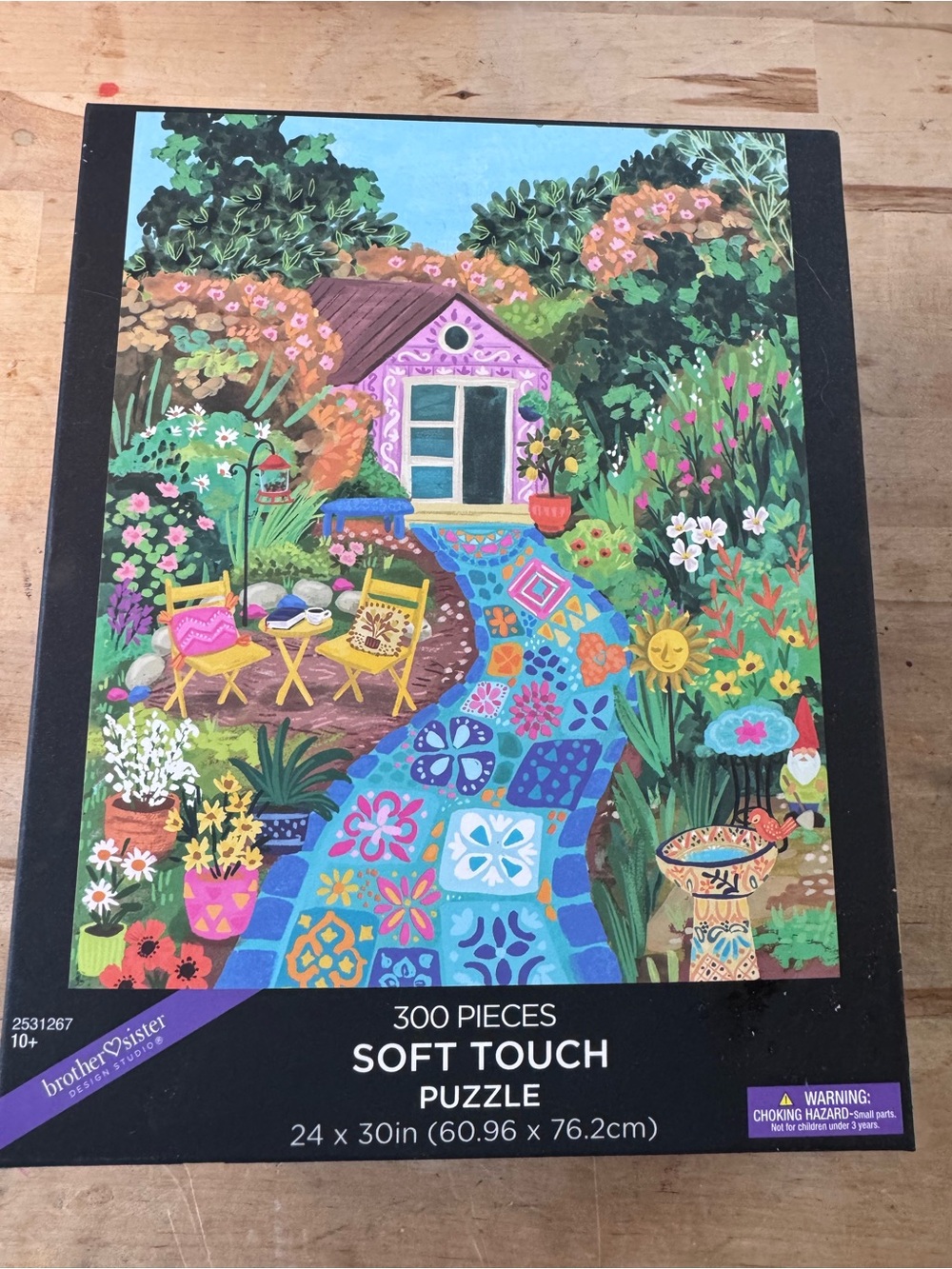 Brother Sister Soft Touch 300-Piece Puzzle - Colorful Garden Path